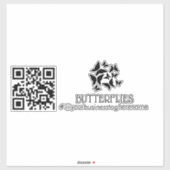 QR Code Vlinders Bedrijfsnaam Auto Decal Sticker (Vel)