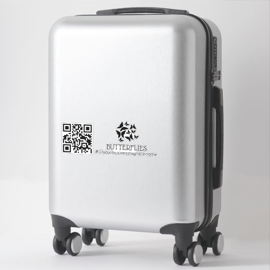QR Code Vlinders Bedrijfsnaam Auto Sticker (Koffer)