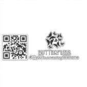 QR Code Vlinders Bedrijfsnaam Auto Sticker (Voorkant)