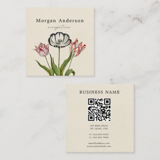 QR-code Vloervierkant Visitekaartje (Voorkant / Achterkant)