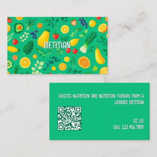 QR-code voedingsdeskundige Visitekaartje (Voorkant / Achterkant)