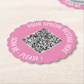 QR-code Voeg speciaal bericht Modern Papier Onderz Kartonnen Onderzetters (Gekanteld)