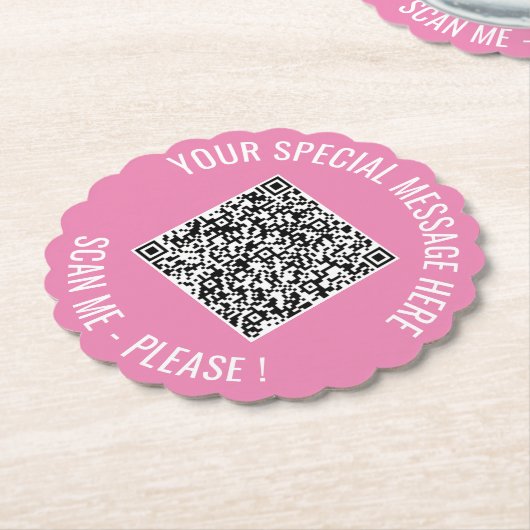 QR-code Voeg speciaal bericht Modern Papier Onderz Kartonnen Onderzetters (Gekanteld)