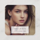 QR-code Voeg uw foto eenvoudig toe Vierkante Visitekaartje (Voorkant)