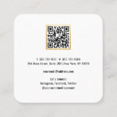 QR-code Voeg uw foto eenvoudig toe Vierkante Visitekaartje (Achterkant)