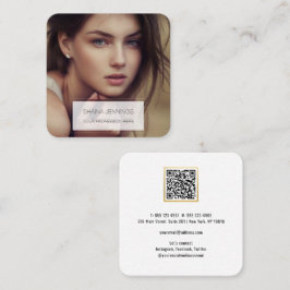 QR-code Voeg uw foto eenvoudig toe Vierkante Visitekaartje