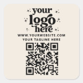 QR-code Voeg uw Logo-promotiebedrijf toe Vierkante Sticker (Voorkant)