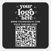 QR-code Voeg uw Logo-promotiebedrijf toe Vierkante Sticker (Voorkant)