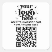 QR-code Voeg uw logo toe Promotie Bedrijfsmerk Vierkante Sticker (Voorkant)