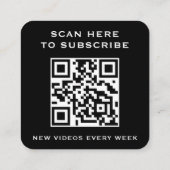 QR-code Volg me Content Creator Influencer Photo Vierkante Visitekaartje (Achterkant)