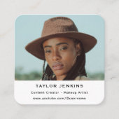 QR-code Volg me Influencer Content Creator Foto Vierkante Visitekaartje (Voorkant)