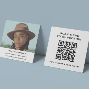 QR-code Volg me Influencer Content Creator Foto Vierkante Visitekaartje