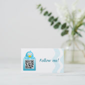 QR-code Volg me Mijn zakelijke creditcardtemplate Visitekaartje (Staand voorkant)