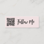 QR-code Volg me Professionele Zakelijke Blush Mini Visitekaartje (Voorkant)