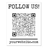 QR-code Volg ons website Business Promotional Rubberstempel (Afrduk)