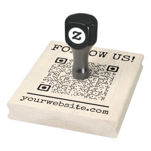Qr Code Volg Ons Website Zakelijke Promotie Materi Rubberstempel (Stempel)