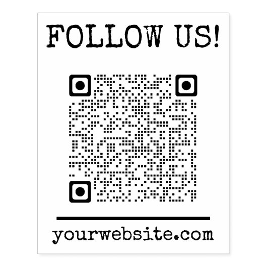 Qr Code Volg Ons Website Zakelijke Promotie Materi Rubberstempel (Afrduk)