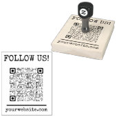 Qr Code Volg Ons Website Zakelijke Promotie Rubberstempel (Gestempeld)