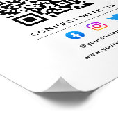 QR-code Volg Scan om contact met ons op te nemen W Poster (Hoek)