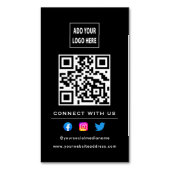 QR-code Volg Scan om contact met ons te maken Zwar Magnetisch Visitekaartje (Voorkant Verticaal)