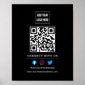 QR-code Volg Scan om contact met ons te maken Zwar Poster (Voorkant)