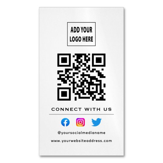 QR-code volgt scannen om verbinding te maken met o Magnetisch Visitekaartje (Voorkant Verticaal)