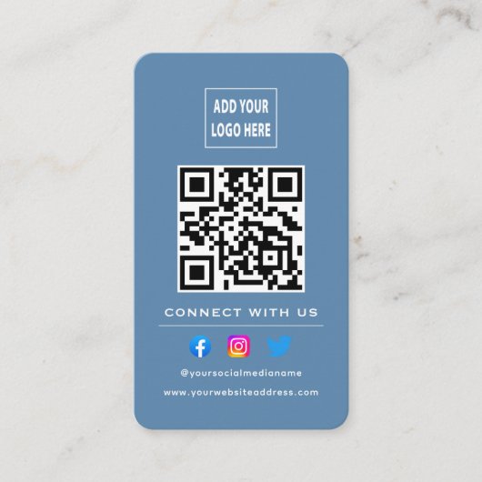 QR-code volgt scannen om verbinding te maken met o Visitekaartje (Voorkant)