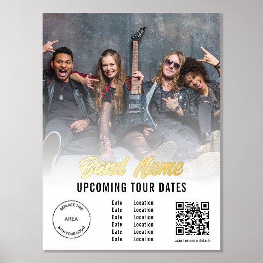 QR-code voor aangepaste tapenaam Tour Dates Folie Afdrukken (Voorkant)