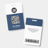 Qr-code voor aangepaste werknemers, streepjescode, badge (Voor- en achterkant)