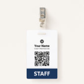 Qr-code voor aangepaste werknemers, streepjescode, badge (Voorkant met clip)