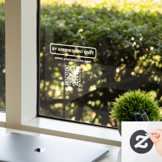 QR-code voor afspraak, gepersonaliseerde bedrijfsn Raamsticker (Kantoor)