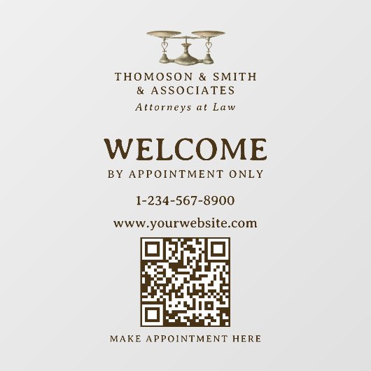 QR-code voor afspraak met advocaat Juridisch profe Raamsticker (Vel)