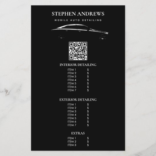 QR-code voor autode tailing reiniging auto reparat Flyer (Voorkant)
