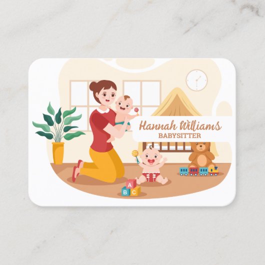 QR-code voor babysitdiensten Visitekaartje (Voorkant)