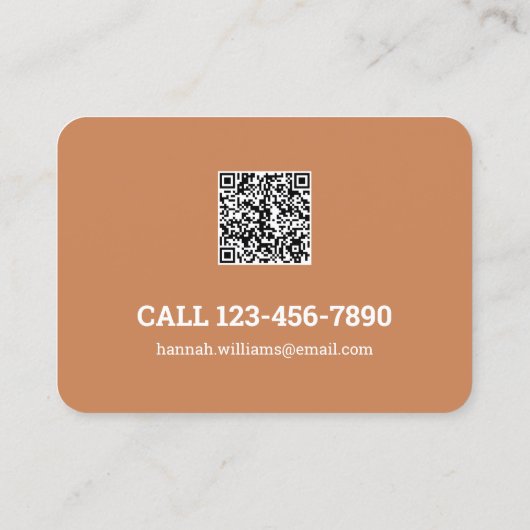 QR-code voor babysitdiensten Visitekaartje (Achterkant)