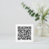 QR-code voor bedrijven (Long Name Minimal) Vierkante Visitekaartje (Staand voorkant)