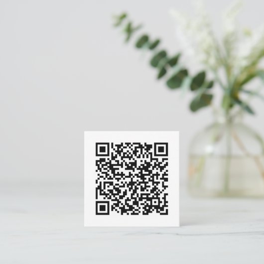 QR-code voor bedrijven (Long Name Minimal) Vierkante Visitekaartje (Staand voorkant)