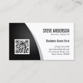 QR-code voor bedrijven - Professional Black White Visitekaartje (Voorkant)