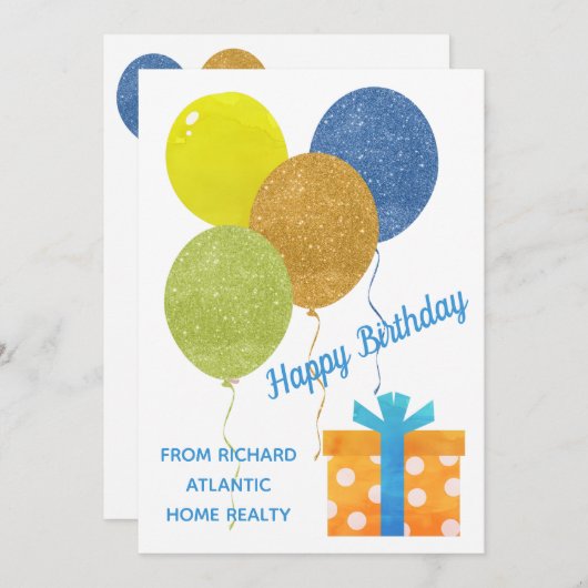 QR-code voor Birthday Kaart van het bedrijf (Voorkant / Achterkant)