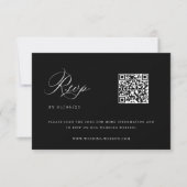 QR-code voor Black Chinoiserie Wedding RSVP Kaartje (Voorkant)