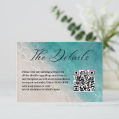 QR-code voor blauwe oceaanstrand Informatiekaartje (Staand voorkant)