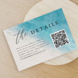 QR-code voor blauwe oceaanstrand Informatiekaartje