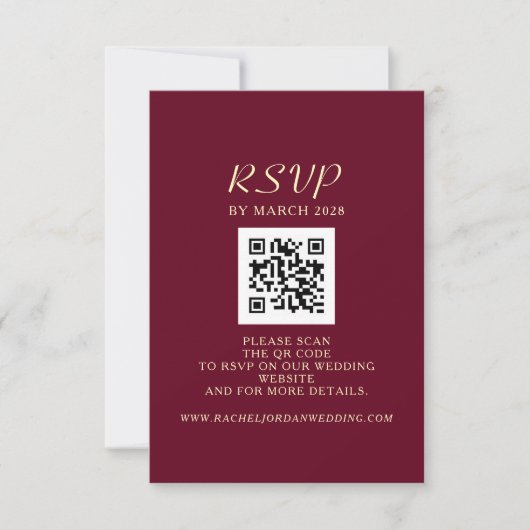 QR-code voor bruiloft RSVP Kaartje (Voorkant)