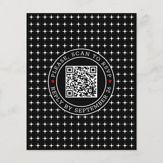 QR-code voor BUDGET We doen een zwarte trouwuitnod (Achterkant)