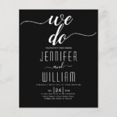 QR-code voor BUDGET We doen een zwarte trouwuitnod (Voorkant)