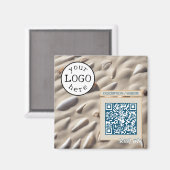 QR Code voor Business / Evenement Sandy Beach Magneet (Voorkant / Achterkant)
