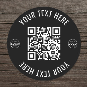 QR-code voor Business Logo Scan Ronde Sticker