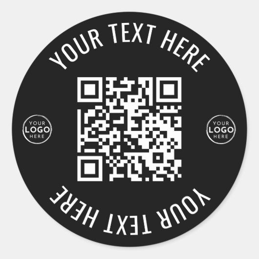 QR-code voor Business Logo Scan Ronde Sticker (Voorkant)
