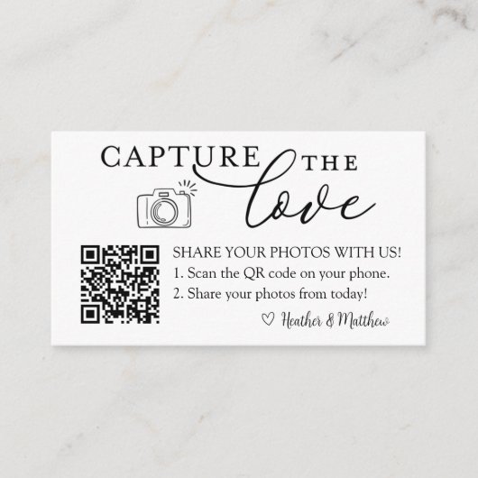 QR-code voor 'Capture the Love'-fotoalbum  Informatiekaartje (Voorkant)