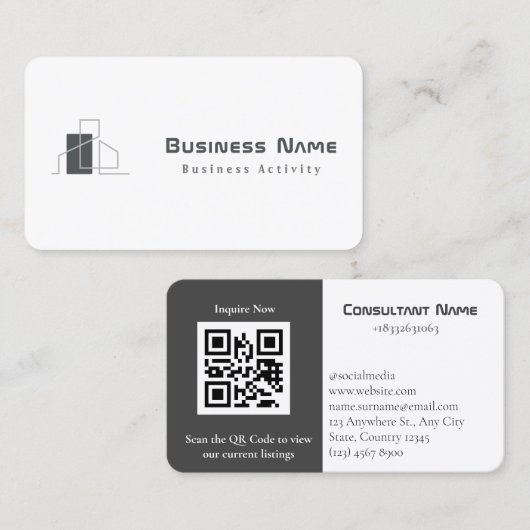 QR-code voor consultant Visitekaartje (Voorkant / Achterkant)